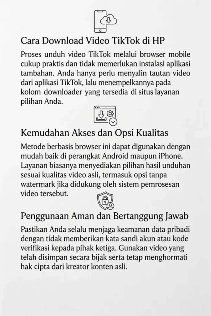 Cara Download Video TikTok Tanpa Batas di HP Menggunakan TikTokio