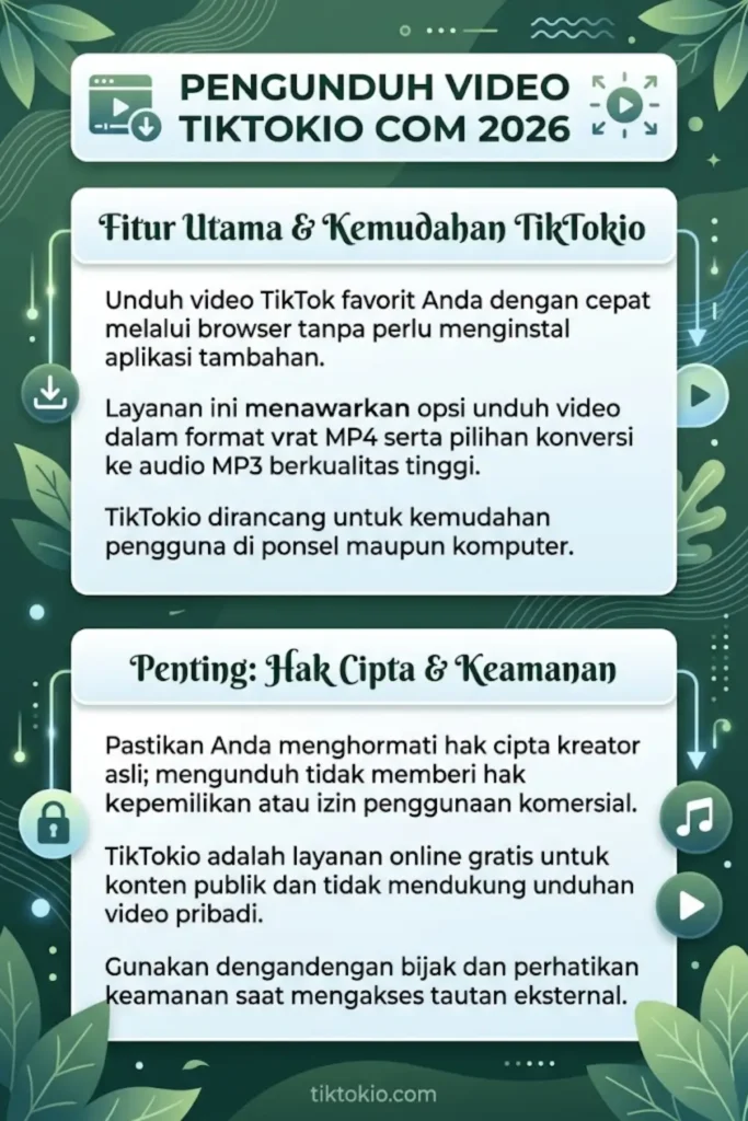TikTokio Com Video Downloader 2026 Cara Download Video TikTok Tanpa Watermark